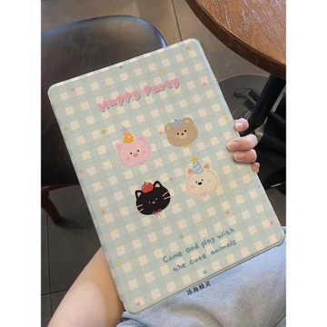 適用ipad保護套第十代9書本式ipad10防摔軟air5/6新款平板殼2024新款pro11蠶絲紋mini全包筆槽九代10.2寸簡約