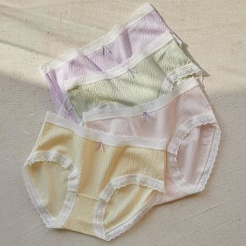 提花馬卡龍棉質青年春夏女士內褲