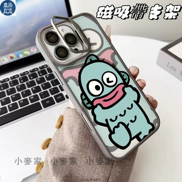 開心小丑魚卡通》 磁吸鏡頭金屬支架手機殼 iPhone 17 16 15 14 13 12 11 Pro Max保護殼