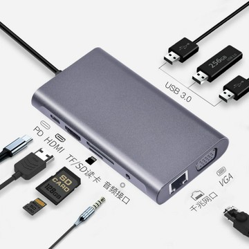 擴展塢 USB-C 多功能筆電擴展底座 HDMI Type-C十合一HUB多功能擴展塢10合1筆記本MacBook拓展塢集線器