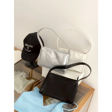 【太妮絲N150】現貨 韓系銀色 腋下包 ins 通勤 百搭 軟皮 時髦 手提包 單肩包 小方