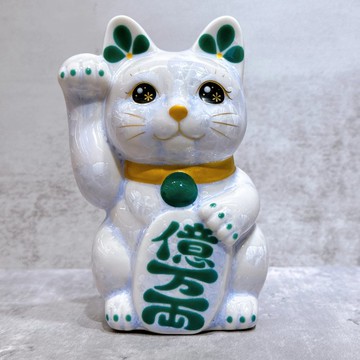 【藤耀億福】日本清水燒招財貓 | 花結晶 藤 億万両 右