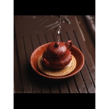如合 潮州朱泥壺承易養壺墊圓形功夫工夫茶壺茶具配件托盤藤墊