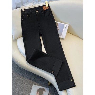 煙管牛仔褲女夏季2025新款爆款高腰小個子九分褲子復古黑色直筒褲