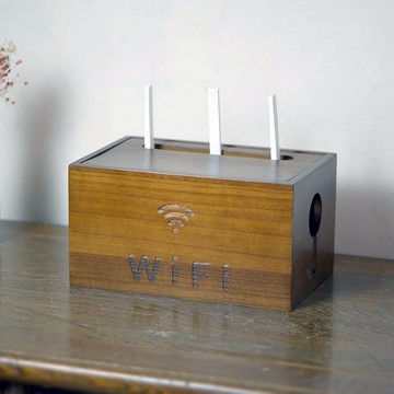 路由器收納盒 京木夕園WiFi無線路由器收納盒實木桌面電源插排插座光貓置物架【xy2393】