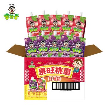 旺旺 果粒多果旺桃喜好運箱(綜合果汁禮盒 2500ml (250mlx10包)