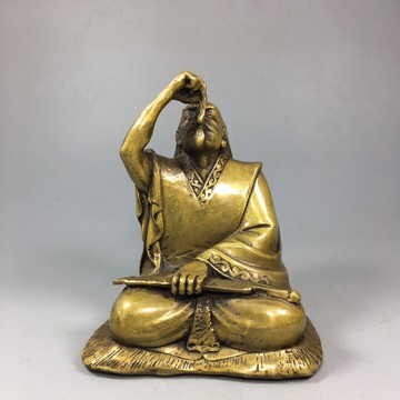 古玩銅器 仿古純銅越王勾踐臥薪嘗膽銅像擺件 助學業旺官運工藝品