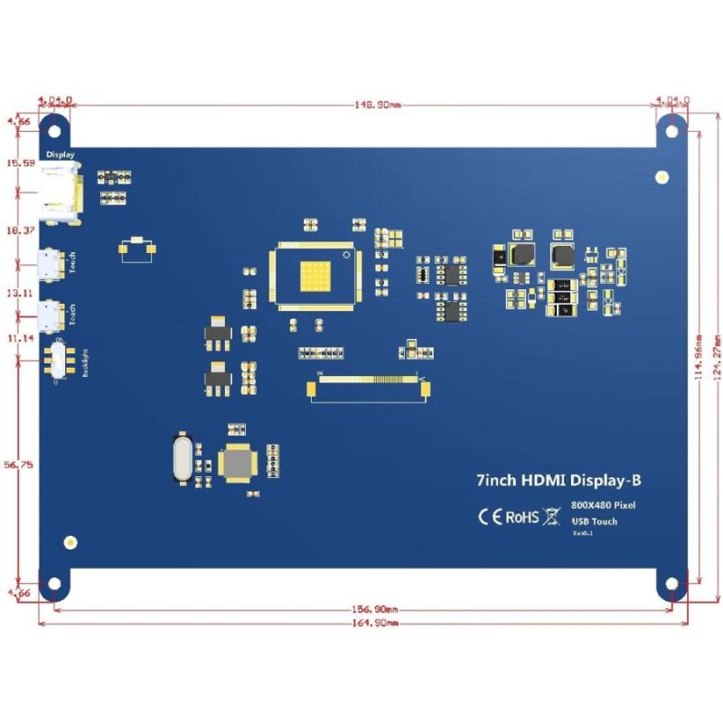 ELECROW 7インチ モバイルモニター Raspberry Pi 用 モバイル