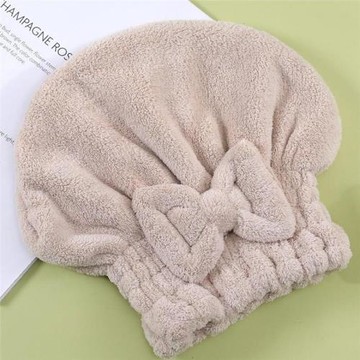 珊瑚絨干發帽發帶巾吸水蝴蝶結浴帽女士沐浴大號加厚吸水包頭巾