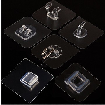 強力透明無痕掛鉤膠貼畫釘承重卡扣配件抓扣置物架免孔粘鉤螺絲貼