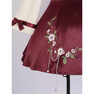 連衣裙女春秋國風漢元素小個子新中式紅色喜慶生日成人禮新年戰袍