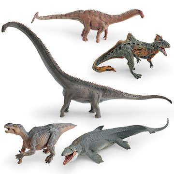 🌈「動物世界」兒童認知仿真雷龍禽龍滄龍昆卡獵龍侏羅紀恐龍動物模型擺件