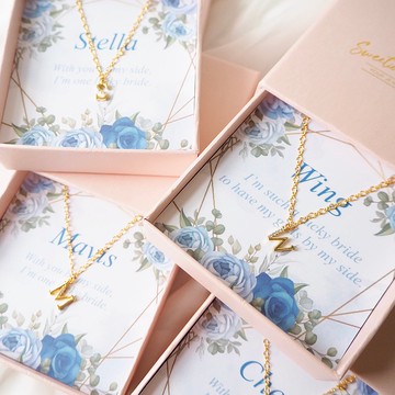 姊妹禮物 生日禮物  簡約 閃石 英文字母 頸鏈 客製化 定制