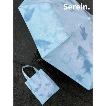 Serein自動晴雨傘兩用女防曬防紫外線太陽傘黑膠折疊遮陽長柄傘