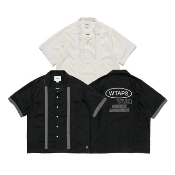 Wtaps Kingpin 01 / SS / CLPL. Twill 短袖斜紋襯衫 白/黑 261TQDT-SHM04