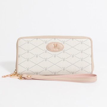 PLAYBOY - 拉鍊長夾 Graceful系列 - 米白色/541-0111-01-3