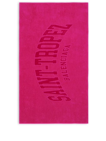 Balenciaga - slogan-print beach towel - unisex - Cotton - OS - Pink