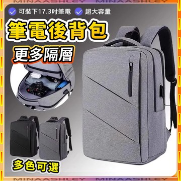 【隔日到貨🔥】電腦後背包 後背包 電腦包 筆電包 雙肩包 大容量後背包 筆電後背包 背包 後背包男 17.3吋 可擴充