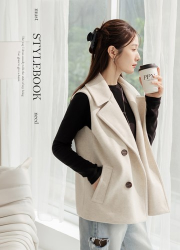 都會風毛呢背心