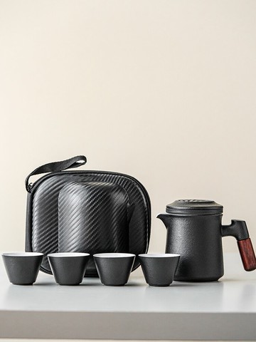 便攜式旅行茶具套裝單人戶外旅游裝備隨身快客杯一壺四杯二人定制