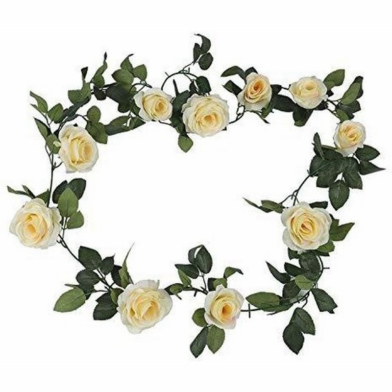バラ ガーランド 装飾 飾りつけ 2m 薔薇 ローズ 造花 花材 つた 英国風 ホワイト 通販 Lineポイント最大0 5 Get Lineショッピング