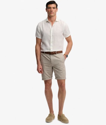 Superdry Men's Premium Textured Chino Shorts Beige Size: 32