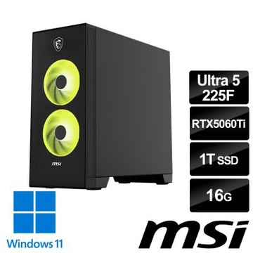 MSI微星 Infinite S AI 2NVM5-024TW RTX5060Ti 電競桌機 (Ultra 5-225F/16G/1T SSD/RTX5060Ti-8G/Win11)