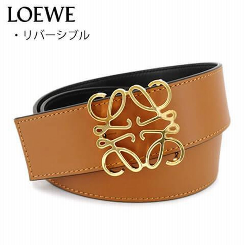 完売御礼 ロエベ LOEWE メンズ ベルト 51501010 TAN BLACK GOLD