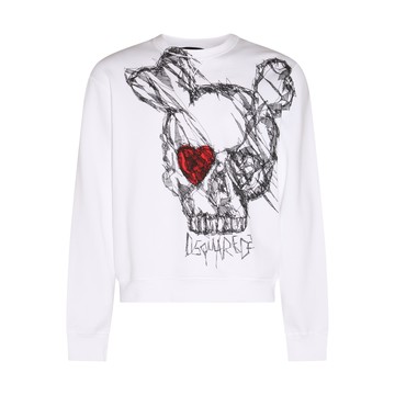 Dsquared2 - White, Black And Red Cotton Sweatshirt