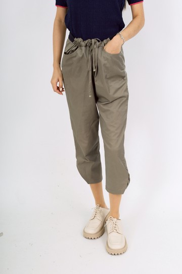 (XL) perng yuh秋冬棉質抽繩棕色長褲