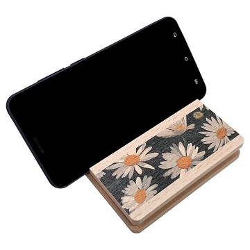 花系列 木質手機架擴音擴香盒 雛菊 深綠 客製化禮物 手機擴音座