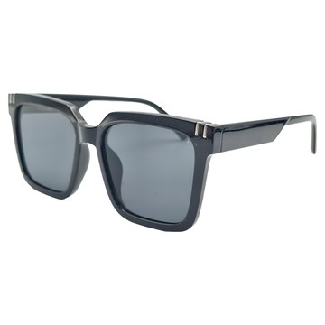 ALEGANT 小個性線條感方框/UV400太陽眼鏡  仲夜黑  147 x 146 x 50mm