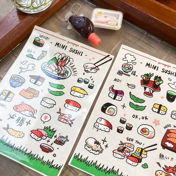 MINI SUSHI 小壽司 防水透明DIY貼紙組