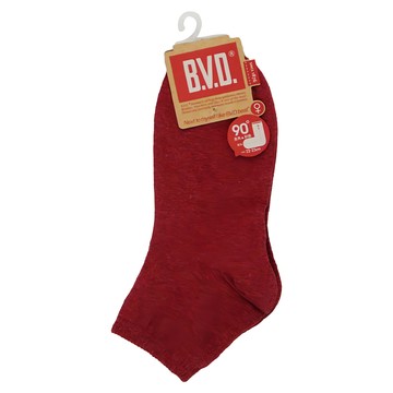 B.V.D. 女款 1/2素面直角襪 6雙  22~25cm  暗紅色