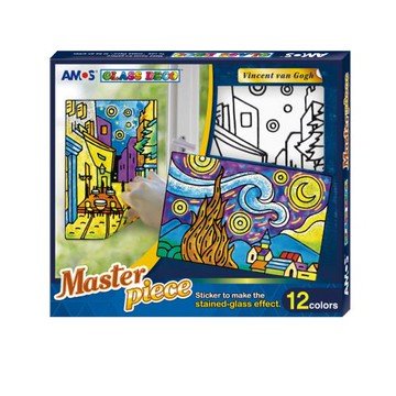 【韓國AMOS】12色 世界名著 文森特.梵高 玻璃貼 玻璃彩繪膠
