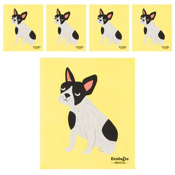 danica STUDIO Ecologie瑞典環保抹布 鬥牛犬 70%植物纖維 30%棉  20 x 17 x 0.1cm  5條
