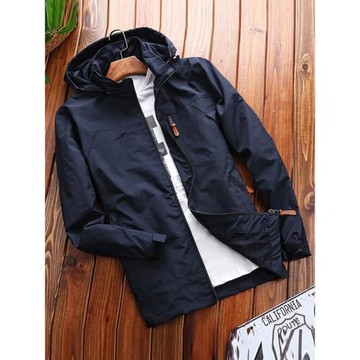 休閑外套男春秋上衣寬松大碼戶外防水防風沖鋒衣運動工裝三防夾克