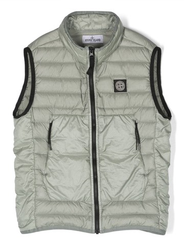 Stone Island Junior - chest logo-patch padded gilet - kids - Polyamide - 8 yrs - Grey