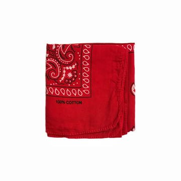 Vintage Red Cotton Paisleys Bandana 紅色變形蟲方巾