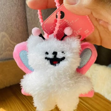 線條小狗吊飾🎀 可愛蜜蜂小狗掛毛絨公仔書包包掛件鑰匙扣娃娃玩偶 可愛吊飾 包包吊飾 包包掛件 娃娃吊飾  背包吊飾