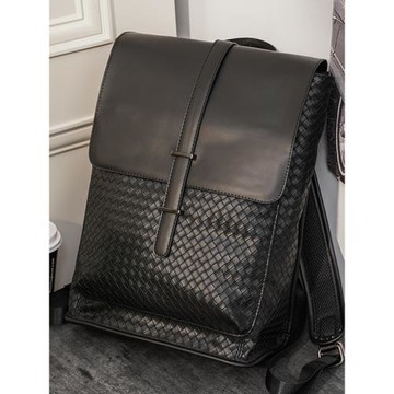 2025新款編織雙肩包 韓版男包商務休閑背包學生書包大容量背包潮