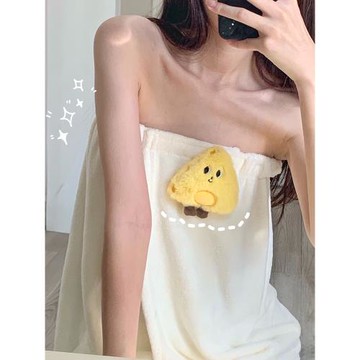 不掉的浴巾女可愛家用吸水速干魔術貼成人浴袍可裹大毛巾學生宿舍