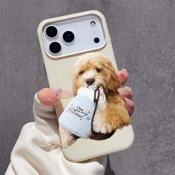 可愛金毛小狗 適用iPhone17promax手機殼 蘋果16柔軟親膚15plus大孔14皮紋13軟殼12/11保護殼