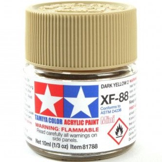 TAMIYA 田宮 81788 模型 耗材 水性漆 XF-88 消光 暗黃色 德國陸軍 10ml 東海模型