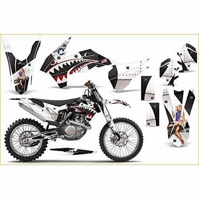 AMR Racing MX Dirt Bike Graphics kit Sticker Decal Compatible with KTM C9 SX SX-F XC XC-F 125/250/350/450 2013-2015 - P-40 Warhawk Black Whi