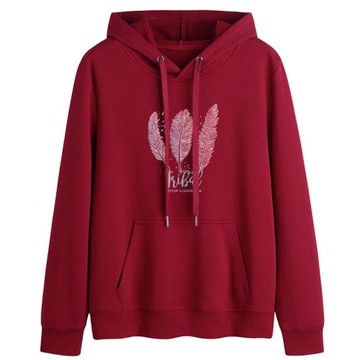 加絨加厚衛衣女2025新款秋冬ins百搭洋氣印花連帽韓版減齡上衣潮