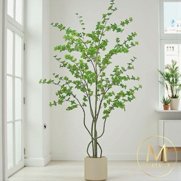 快速出貨🌳居家綠植美學【Floral M】日式輕井澤庭院風鈴海棠1.6公尺室內大型仿真植栽（贈送花盆）