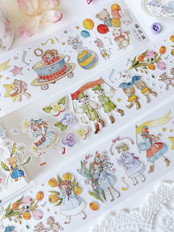 森樂隊 花と音の パレード PET 和紙膠帶 (kiss-cut)