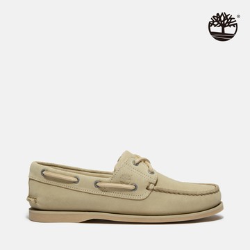 Timberland 男款米色休閒帆船鞋|A4187EVV