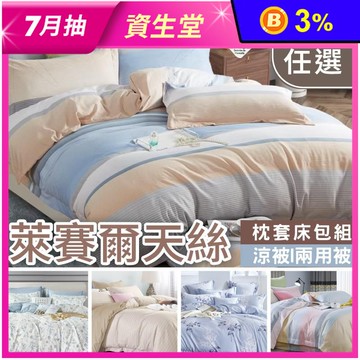 台灣製天絲床包枕套組/鋪棉兩用被/天絲涼被(單人/雙人/加大) 天絲床包組